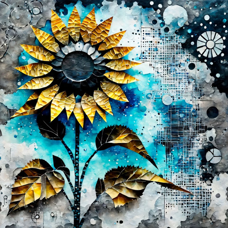 FLOR DE GIRASSOL ORIGAMI BY AI