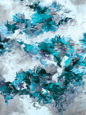 WHEN WE WERE MERMAIDS 3 ABSTRATO ORGANICO ELEGANTE PINTURA