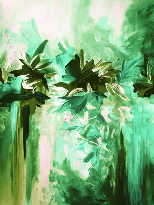 DECONSTRUCTING THE GARDEN 4 - ABSTRATO FLORAIS COLORIDO BOTANICO PINTURA