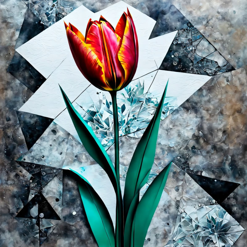 FLOR DE TULIPA ORIGAMI BY AI