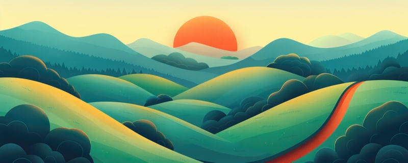 UNDULATING HILLS UNDER A VIVID SKY BY AI