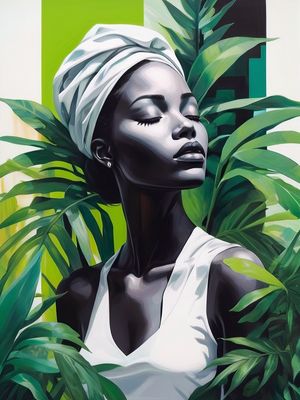 BELEZA AFRO COM PLANTAS TROPICAIS I BY AI