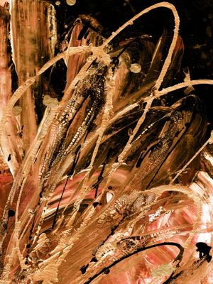 SUPERNOVA SPLASH MARROM LARANJA RETRATO - ABSTRATO COLORIDO PINTURA