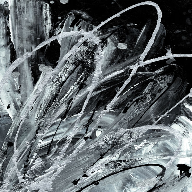 SUPERNOVA SPLASH CINZA PRATA QUADRADO - ABSTRATO NEUTRO PINTURA