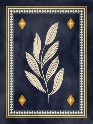 NEW TAPESTRY - FOLHAGEM AZUL E BEGE I - DÍPTICO