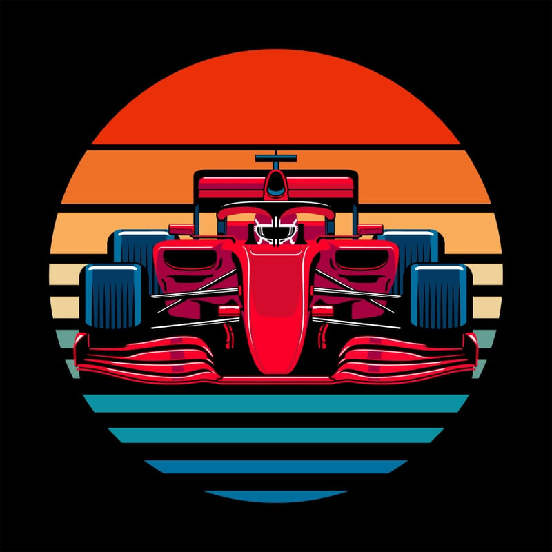 RETRO SUNSET RACE CAR