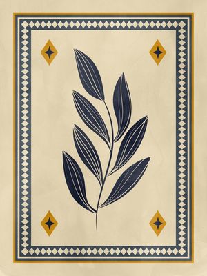 NEW TAPESTRY - FOLHAGEM AZUL E BEGE II - DÍPTICO
