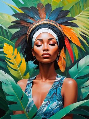 BELEZA AFRO COM PLANTAS TROPICAIS II BY AI