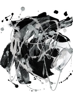 NO EXCUSES 2 CINZA NEUTRO - ABSTRATO ORGANICO ELEGANTE PINTURA