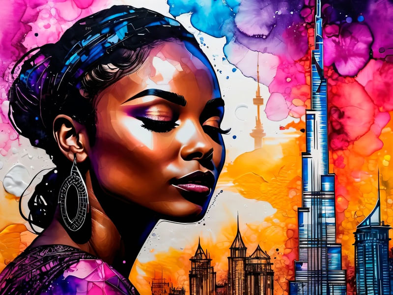 BELEZA AFRO EM SKYLINE URBANO II BY AI
