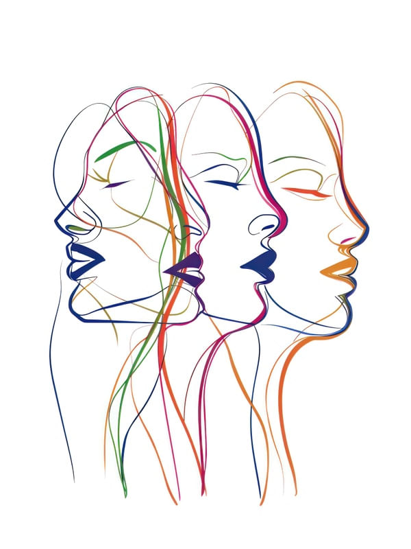 A WOMAN WITH MANY FACES BY AI