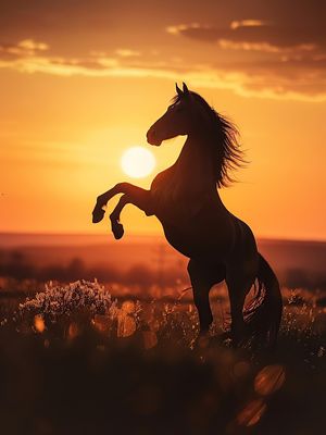 CAVALO E O PÔR DO SOL BY AI
