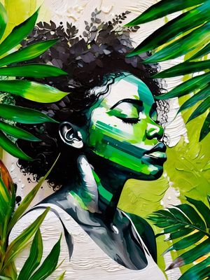 BELEZA AFRO TROPICAL VERDE E AMARELO 01 BY AI