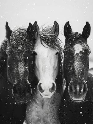 CAVALOS NA NEVE I BY AI
