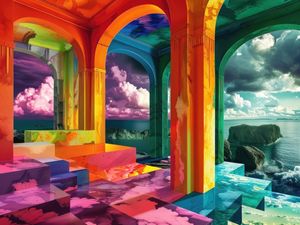SURREAL PARADISE VILLAGE BY AI