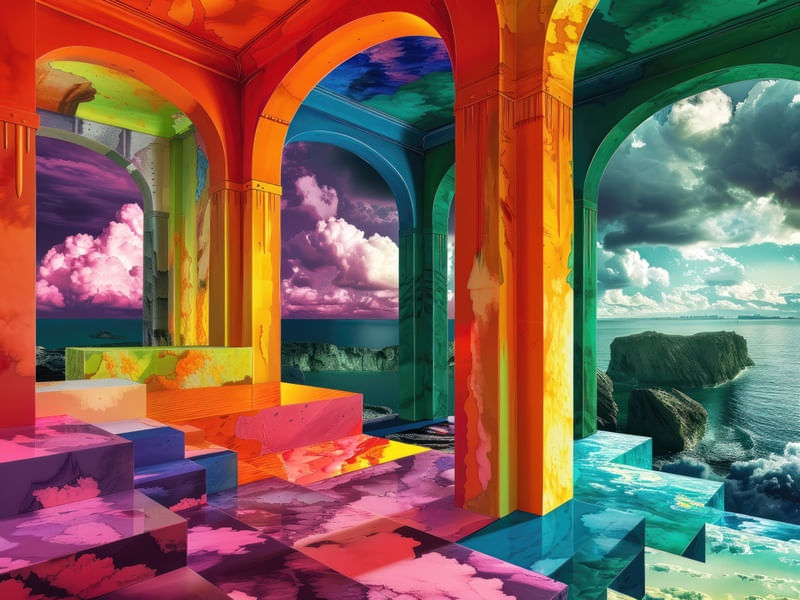 SURREAL PARADISE VILLAGE BY AI