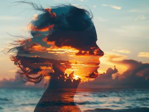 SCENIC BEAUTY OF A SUNSET COAST BY AI