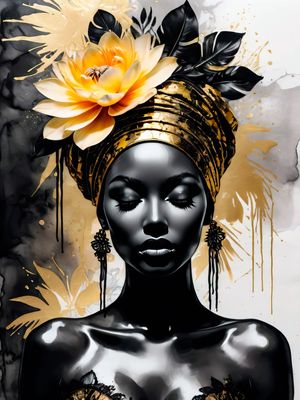 TURBANTE AFRO FLORAL 01 BY AI