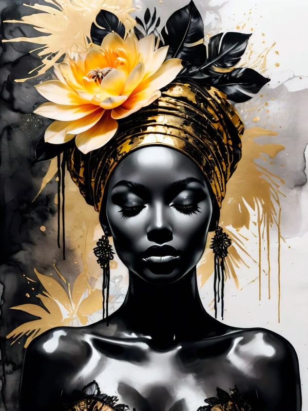 TURBANTE AFRO FLORAL 01 BY AI