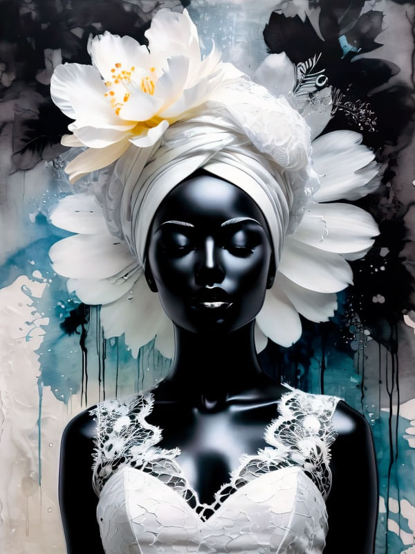 TURBANTE AFRO FLORAL 02 BY AI
