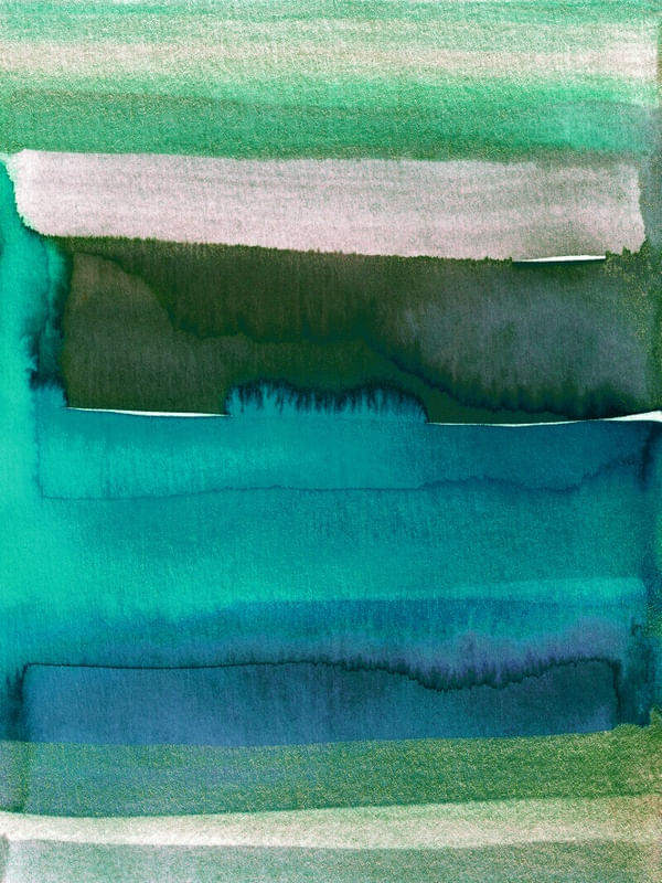 FREE SPIRIT 2 CERCETA AGUA ABSTRATO ORGANICO AGUARELA PINTURA