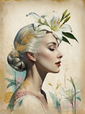 MULHER FLOR LÍRIO 2 BY AI E PINTURA DIGITAL