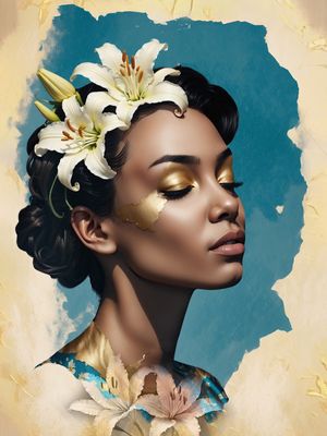 MULHER FLOR LÍRIO 4 BY AI E PINTURA DIGITAL