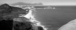 PANORÂMICA DAS PRAIAS DA ZONA OESTE CARIOCA EM P&B