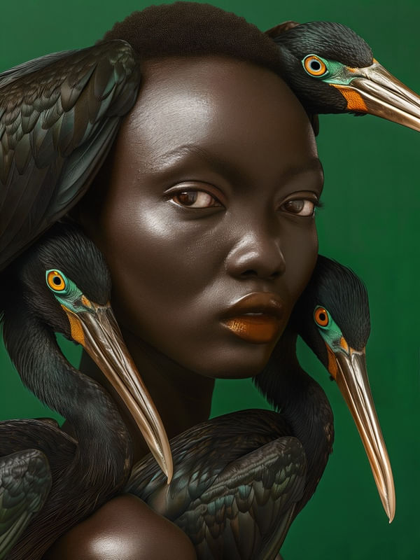 MULHER COM PÁSSAROS 01 BY AI