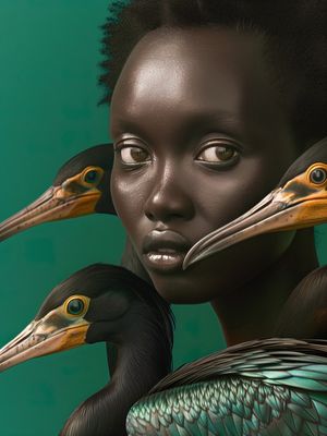 MULHER COM PÁSSAROS 03 BY AI