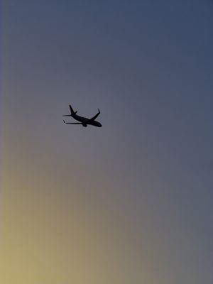 NASCER DO SOL COM SILHUETA DE AVIÃO