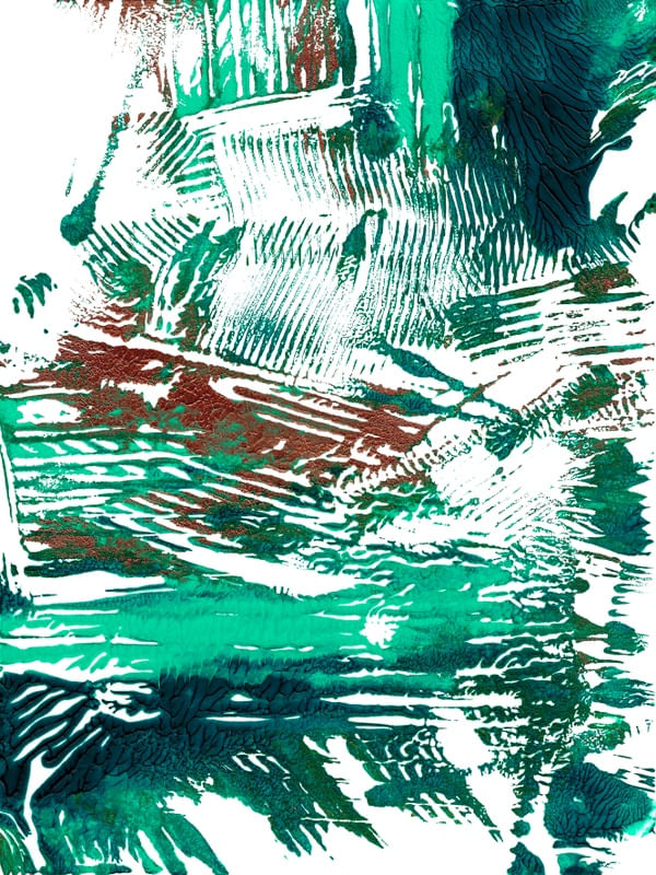 IMPRESSIONS 2 CERCETA VERDE LARANJA ABSTRATO ORGANICO PINTURA