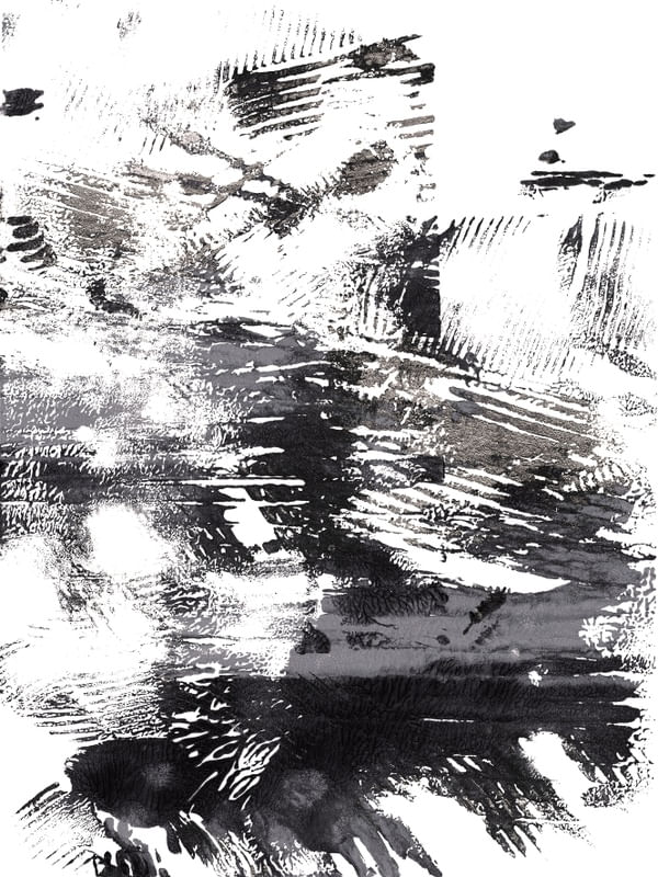 IMPRESSIONS 1 PRETO E BRANCO NEUTRO ABSTRATO ORGANICO PINTURA