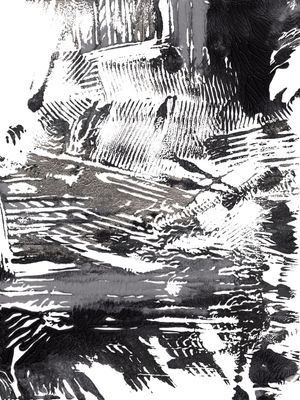 IMPRESSIONS 2 PRETO E BRANCO NEUTRO ABSTRATO ORGANICO PINTURA