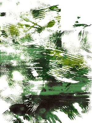 IMPRESSIONS 1 ESMERALDA VERDE ABSTRATO ORGANICO PINTURA