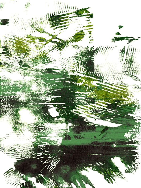 IMPRESSIONS 1 ESMERALDA VERDE ABSTRATO ORGANICO PINTURA