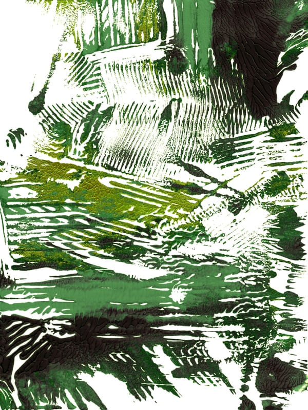 IMPRESSIONS 2 ESMERALDA VERDE ABSTRATO ORGANICO PINTURA
