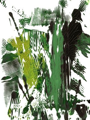 IMPRESSIONS 3 ESMERALDA VERDE ABSTRATO ORGANICO PINTURA