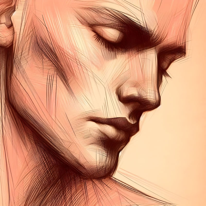SKETCH AN ABSTRACT INTERPRETATION OF A MAN BY AI
