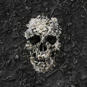 WHITE MARBLE SKULL