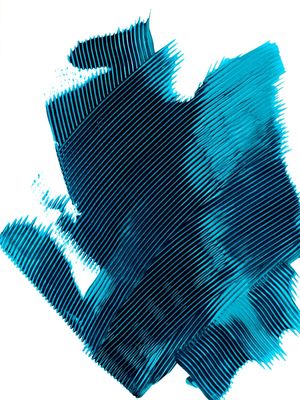 SWATHES OF SOLITUDE 4 TURQUESA AZUL ABSTRATO MINIMALISTA PINTURA