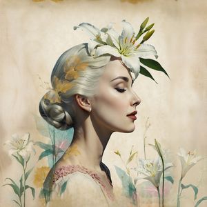 MULHER FLOR LÍRIO 2 QUADRADA - BY AI
