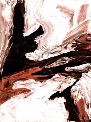 UNBOUND 1 PRETO E BRANCO LARANJA ABSTRATO ORGANICO PINTURA