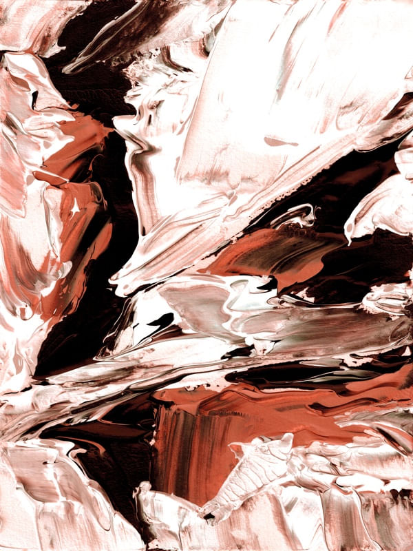 UNBOUND 2 PRETO E BRANCO LARANJA ABSTRATO ORGANICO PINTURA