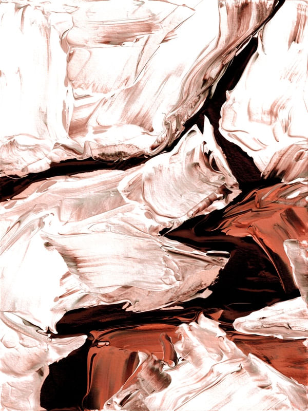 UNBOUND 3 PRETO E BRANCO LARANJA ABSTRATO ORGANICO PINTURA