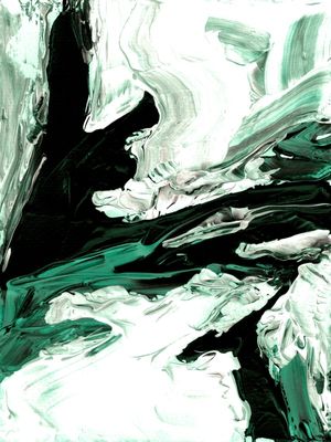 UNBOUND 1 PRETO E BRANCO ESMERALDA ABSTRATO ORGANICO PINTURA
