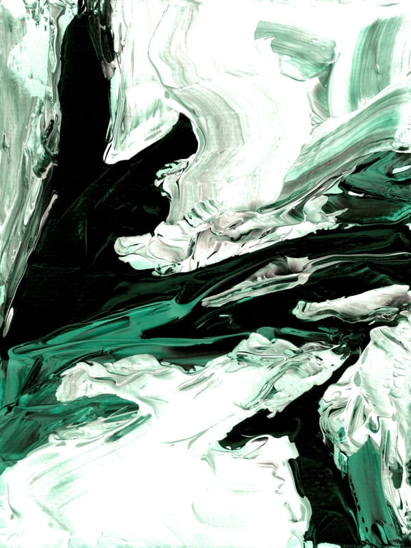 UNBOUND 1 PRETO E BRANCO ESMERALDA ABSTRATO ORGANICO PINTURA