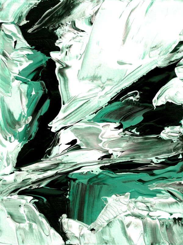 UNBOUND 2 PRETO E BRANCO ESMERALDA ABSTRATO ORGANICO PINTURA