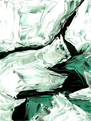 UNBOUND 3 PRETO E BRANCO ESMERALDA ABSTRATO ORGANICO PINTURA