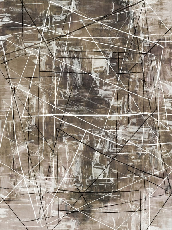 TECHNICAL JARGON SEPIA NEUTRO GEOMETRICO ABSTRATO PINTURA